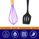 thumbnail image 3 of Juego de 2 mini utensilios de cocina de silicona con mangos de madera., 3 of 5
