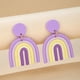 thumbnail image 1 of Boho Colorful Ceramic Polymer Clay Loop Earrings - Sweet & Lovely Candy Rainbow Pendant Drop Earrings - Perfect Gift for Women & Girls!, 1 of 5
