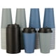 thumbnail image 1 of Tazas de café LITOPAK de papel de 16 onzas, paquete de 100 con tapas, azul/gris, 1 of 7