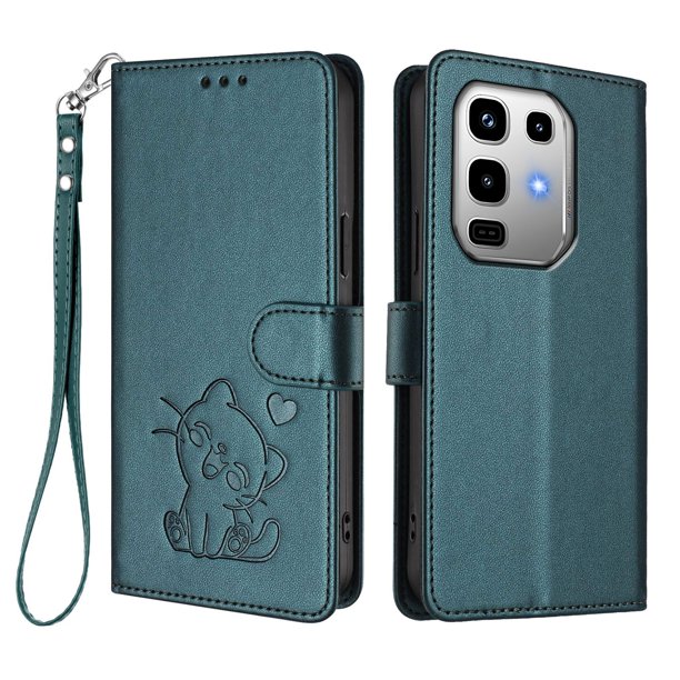 Infinix Note 50 Pro 4G Funda Billetera con Ranuras para Tarjetas, Verde Oscuro