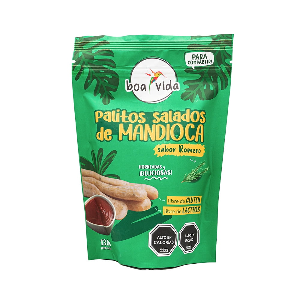 Boa Vida - Palito Salado De Mandioca Con Romero, Envase Grande 130g