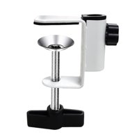 Magideal - Abrazadera De Montaje De Mesa, Soporte De Lupa, Abrazadera De Clip Fijo, Soporte De Cámara, Clip De Lámpara De Escritorio De Metal Para Estación De Tr Blanco