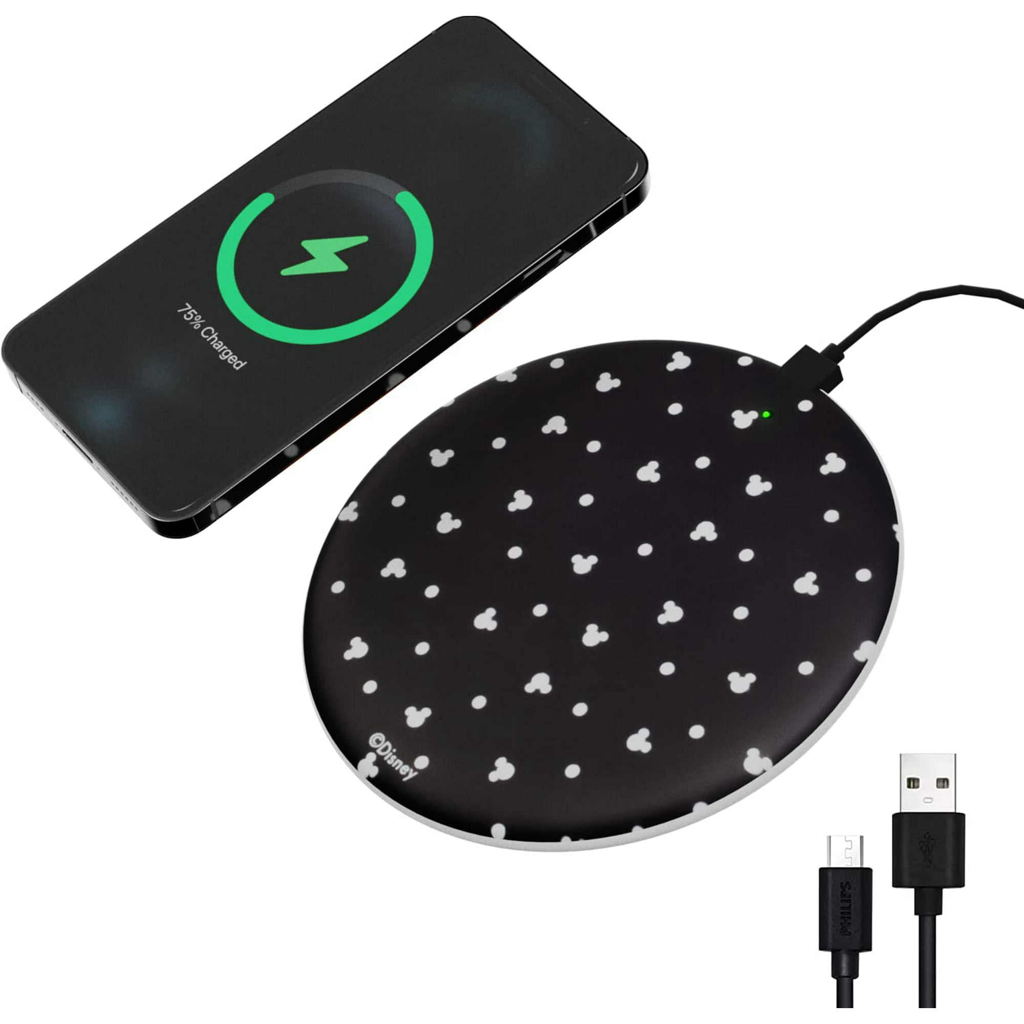 Base De Carga Inalámbrica Disney Mickey Mouse Para Todos Los Dispositivos Qi