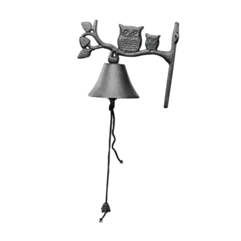 Magideal - Timbre De Puerta De Entrada De Hierro Fundido Rústico, Timbre Antiguo, Decoración Colgante De Pared, Campana De Cena Para Puerta De Granja, Decoración