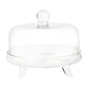 Magideal - Soporte De Acrílico Para Tartas Con Cúpula, Plato Para Tartas, Soporte Redondo Transparente Decorativo Para Tartas, Bandeja De Postres Para Decoración S