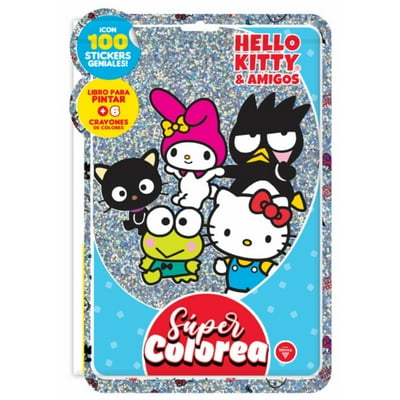 Libro Para Pintar + 6 Crayones Hello Kitty & Friends  Vertice