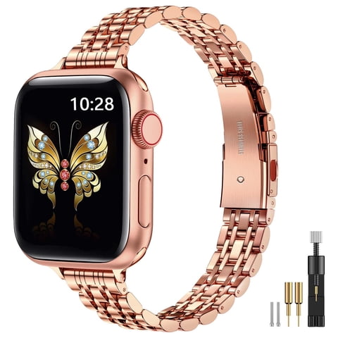 Correa Miohhr Apple Watch Metal Delgada 42 Mm Oro Rosa
