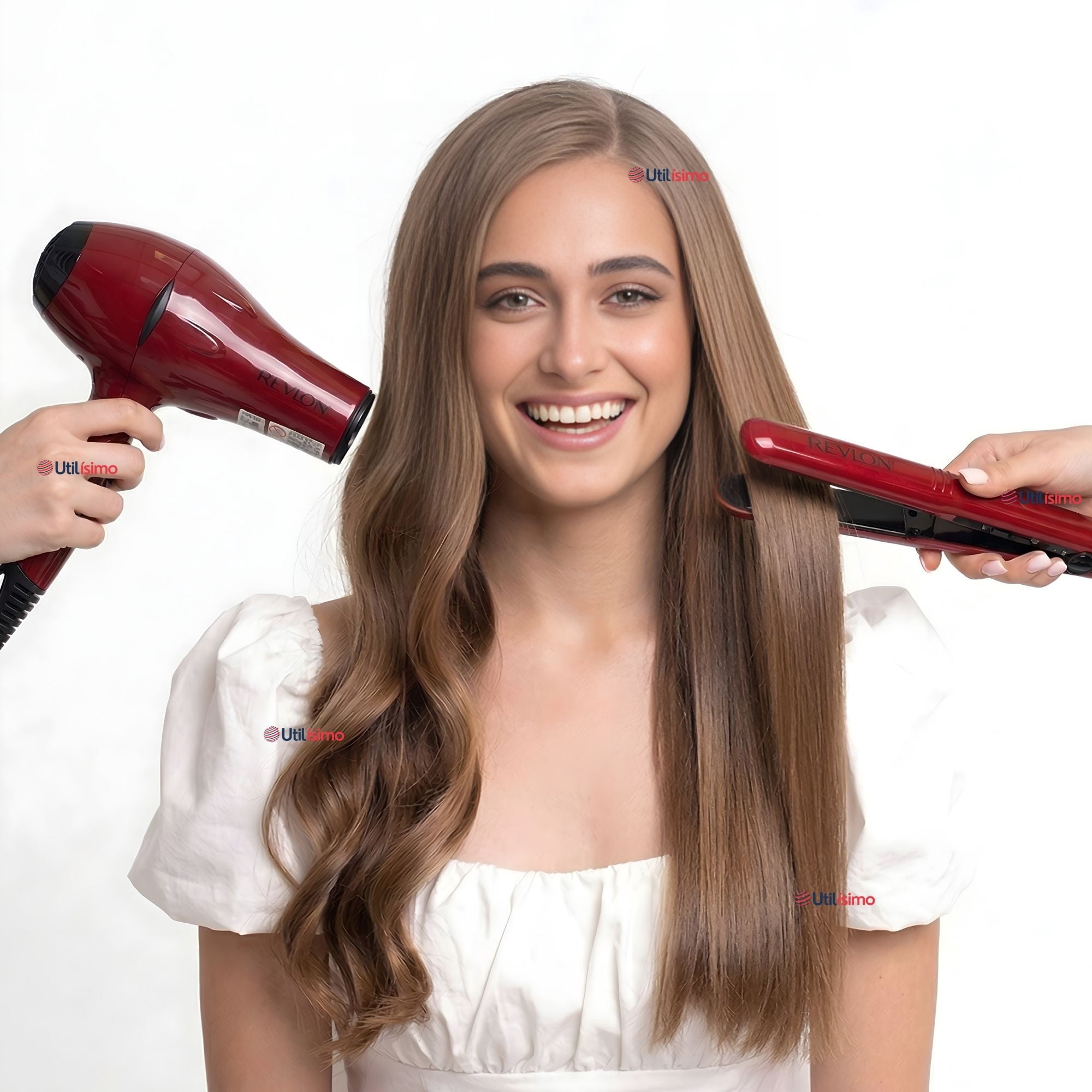 Set Secador Y Plancha Alisadora Portátil Revlon 2000w