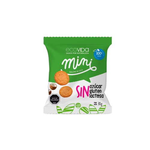 Mini Galletas De Coco Sin Gluten 30 G Ecovida