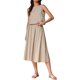 thumbnail image 4 of INSPIRE CHIC Conjunto de 2 Piezas de Falda para Mujer, Conjuntos de Regreso a Clases, Top Corto sin Mangas y Falda Midi en Línea A, Atuendos Casuales de Verano, Caqui L, 4 of 6