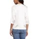 thumbnail image 3 of Blusa de satén INSPIRE CHIC para mujer con cuello en V dividido, manga 3/4 y botones L Blanco, 3 of 6