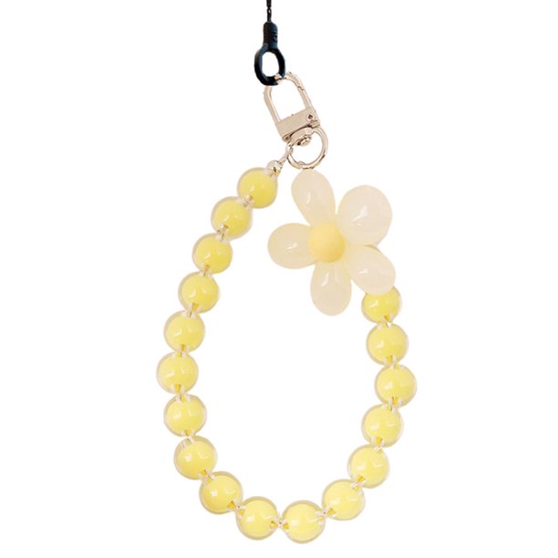 Llavero De Resina Con Cuentas, Pulsera Y Llavero Con Cuentas Y Flor Para Mujer.