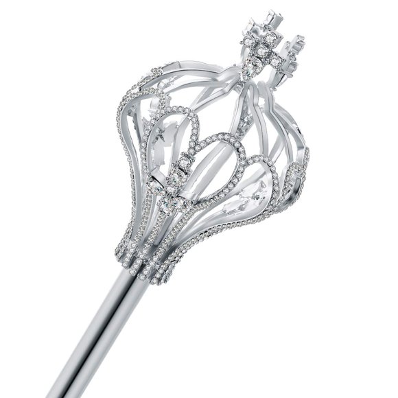 Cetro Pensoda Cruz Real Plateado con Strass