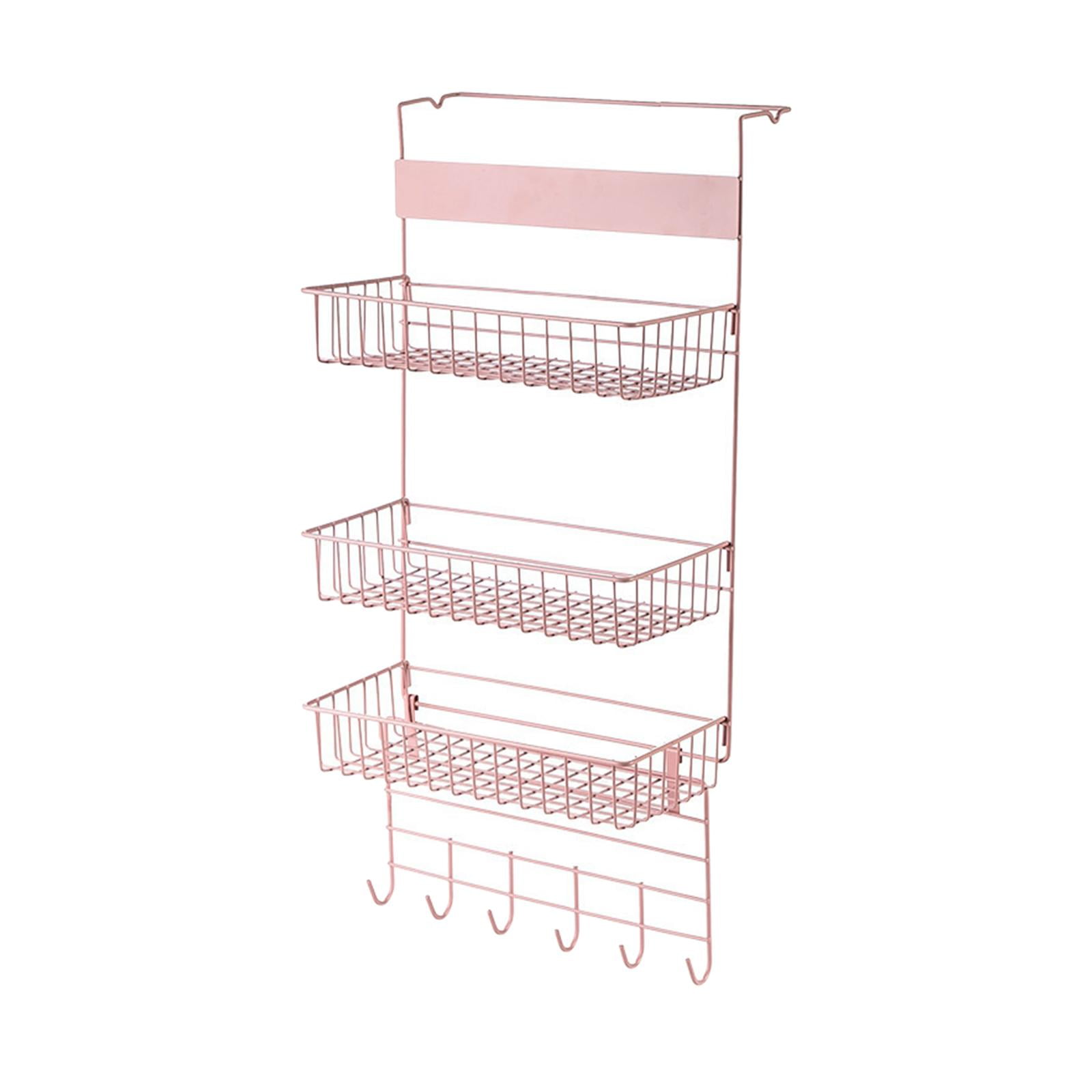 Uucntr - Organizador De Despensa Sobre La Puerta, Estante De Almacenamiento Para Lavandería, Gabinete, Cocina, Color Rosa