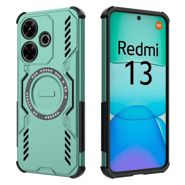 Funda FOXDOCK para Xiaomi Redmi 13 4G , magnética, resistente a golpes, con soporte, unisex, carga inalámbrica