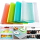 thumbnail image 1 of Paquete de 8 revestimientos para refrigerador, 17,7 x 12 pulgadas, lavables, recortables para estantes de vidrio, cajones de gabinetes de cocina, manteles individuales de plástico impermeables con 4 c, 1 of 6