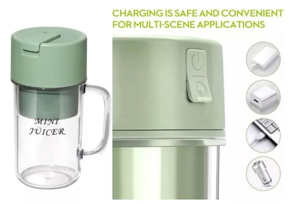 Genérico - Licuadora Portatil Frutas Usb Recargable 4 Cuchillas Lau