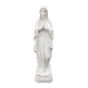 Bothyi - Estatuilla De La Madre María, Adorno De María, Figura Religiosa Para La Decoración Del Escritorio Del Hogar, Estilo A Blanco