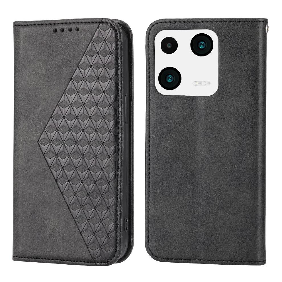 Funda Flip Foxdock Para Xiaomi 13 Pro , Estilo Billetera Con Diseño Rombo, Correa De Mano Y Soporte, Uso Diario