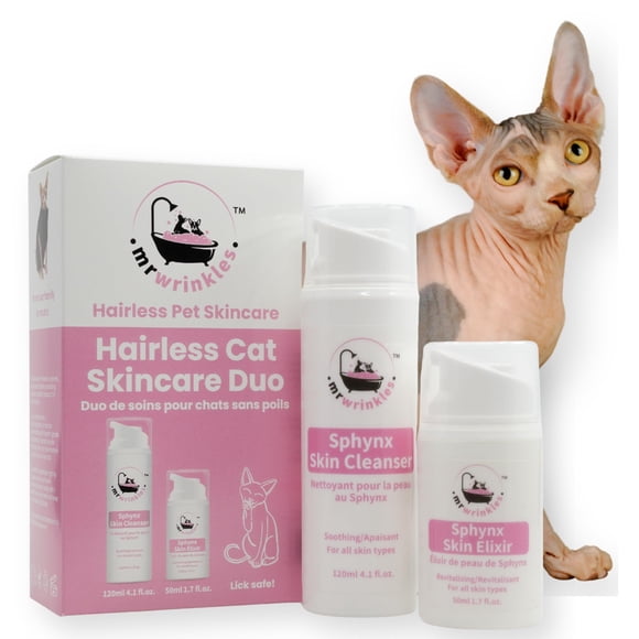 Dúo De Cuidado De La Piel Para Gatos Sin Pelo