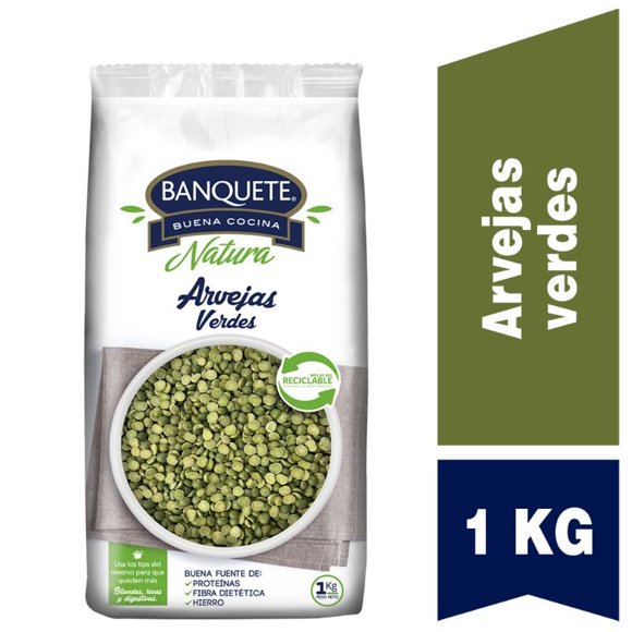 Arvejas Verdes Partidas Bolsa, 1 Kg