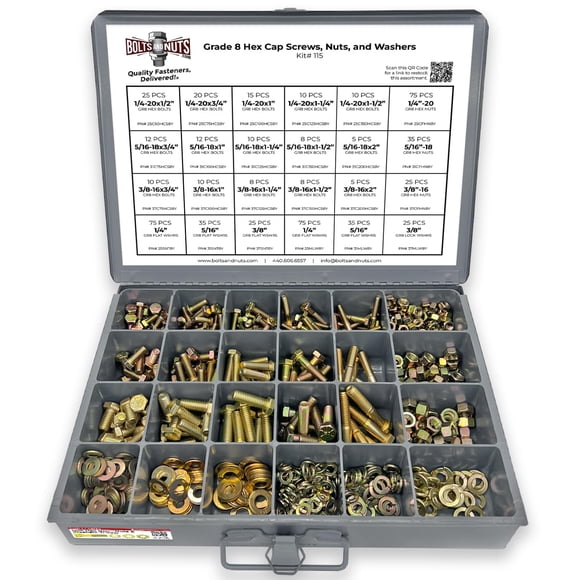 Kit De Surtido Tornillos Tuercas Y Arandelas De Grado 8 Con Tapa Hexagonal