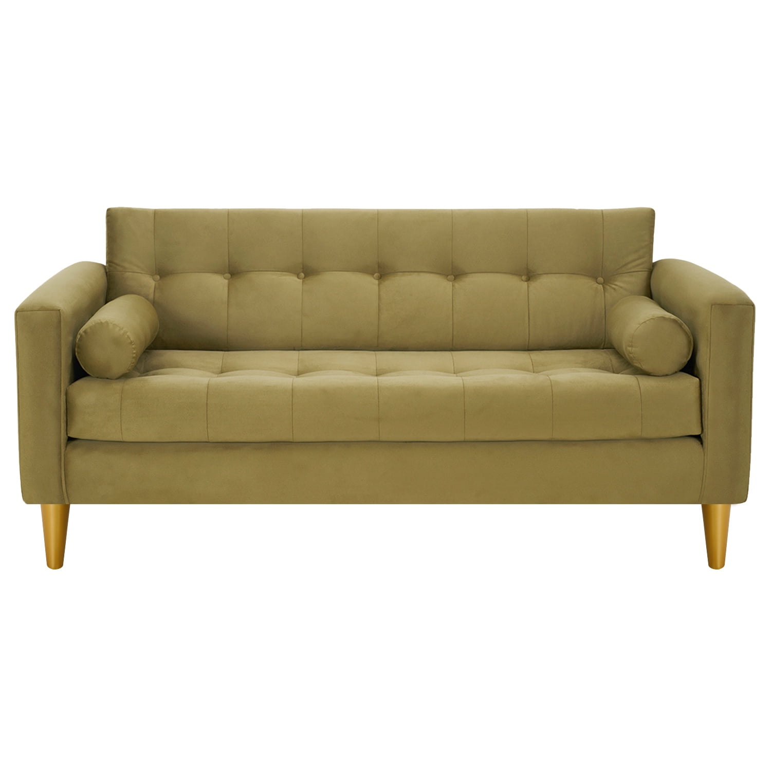 Bodevir - Sofa Retro 3c Felpa 01 Verde Musgo