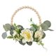thumbnail image 5 of Corona De Cuentas De Madera Rústica Con Flores Guirnalda De Puerta Delantera Decoración Interior Amarillo, 5 of 5