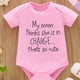 thumbnail image 1 of Lovely Baby Girls & Boys Romper "MY MOM THINKS " Print Crew Neck Bodysuit Onesies, 1 of 5