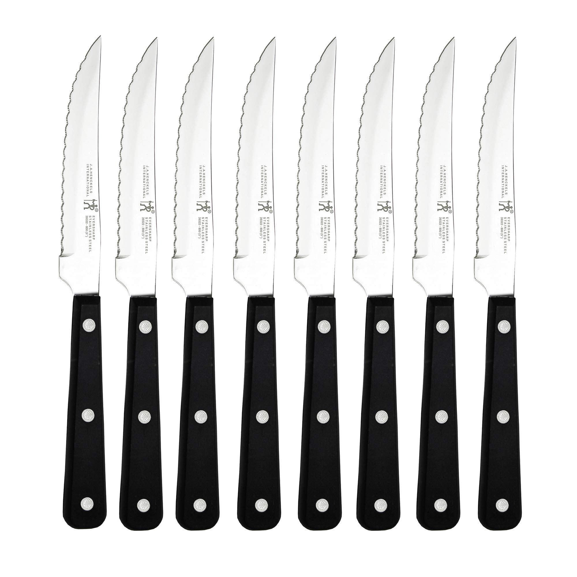 Juego De Cuchillos Para Carne Henckels Razor-sharp, 8 Piezas, Color Negro