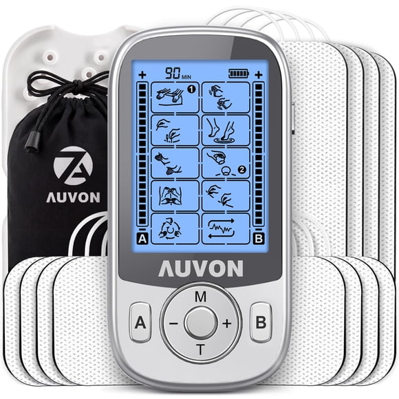 Unidad TENS AUVON 24 Modos Canal Dual para Alivio del Dolor