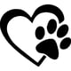 thumbnail image 1 of Sticker Garra Corazón Pata Perro Mascota Auto Camioneta, 1 of 3