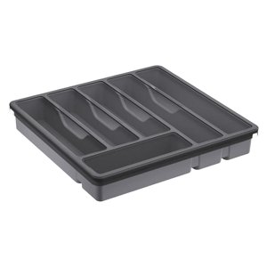 Bothyi - Organizador De Cubiertos Con Tapa, Bandeja De Utensilios Cubierta Para Mesa, Picnics, Cocina, Gris