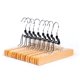 thumbnail image 1 of Colgadores para pantalones Amber Home, pinza de madera de terciopelo, paquete de 10 unidades, naturales, 1 of 7