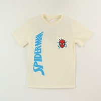 Polera Manga Corta Niño Blanco Bolsillo Spiderman Marvel