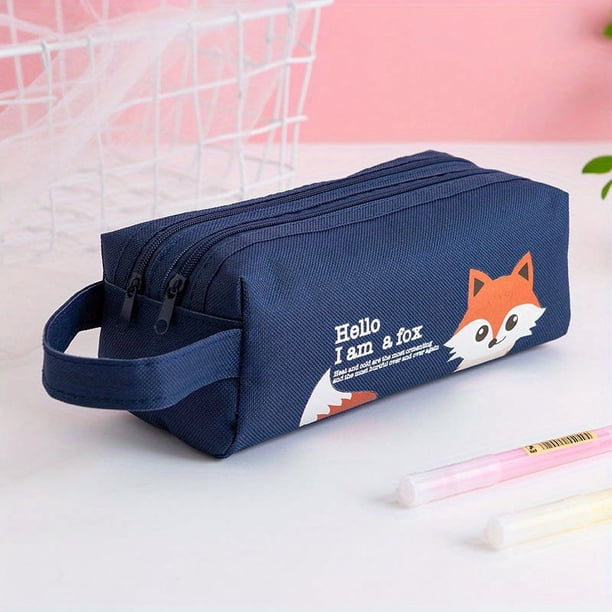 Get Ready for Blast Off with Our Space Astronaut Portable Pencil Case - Double-Layered, Large Capacity, and Adorably Cute Cartoon Animal Design - Perfect for School Supplies Storage and Gift Giving!