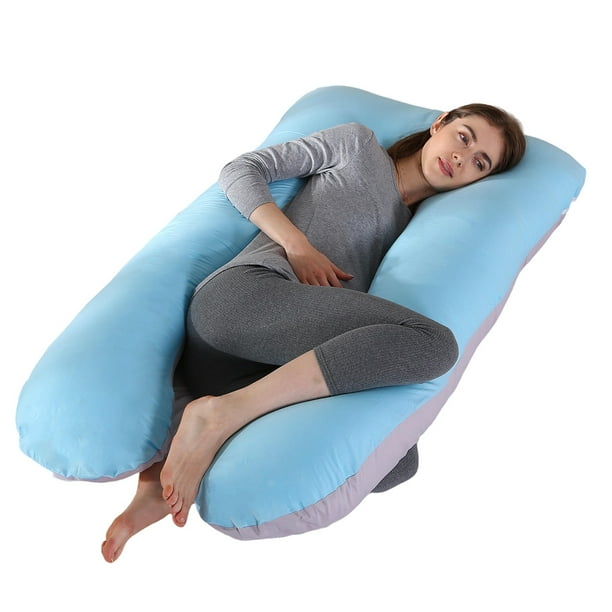 Almohada para embarazadas, almohada en forma de U desmontable y lavable, cojín grande, almohada de cintura