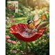 thumbnail image 1 of Estaca jardín flor metal hecha mano con baño abejas decoración exterior regalo polinizadores, 1 of 8