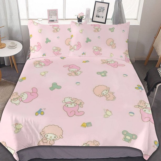 My Melody 3 Pieces Bedding Sets Soft Comforter Sets Decor Bedroom Gifts