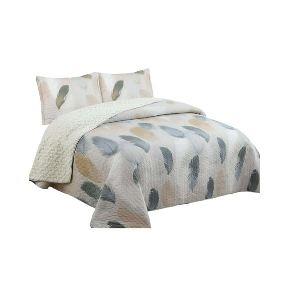 Quilt con sherpa 2 plaza beige 230 cm x 250 cm J15