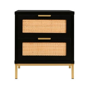 Pandalino - Velador Matilde Negro | Diseño Minimalista | 2 Cajones Negro