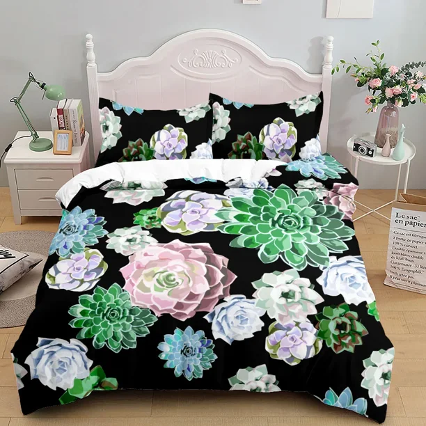 Tropical Giant Leaves Nordic Duvet Cover Set Double Bed Linen Set Bed Sheets