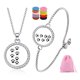thumbnail image 1 of Set Collar y Pulsera HESHPAWS Locket Acero Inoxidable Ajustable con 33 Almohadillas Reutilizables para Aceites Esenciales, 1 of 3