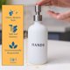 thumbnail image 4 of Set dispensador de jabón RM Home, vidrio blanco, 500 ml, con bandeja, 4 of 6