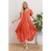 Likeshop - Maxi Vestido Largo Asimétrico Manga Corta Verano Premium 3320