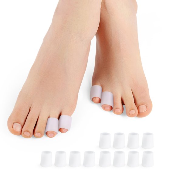 Protectores de puntera Povihome Pinky, paquete de 12 unidades, gel, color blanco maíz