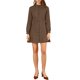 thumbnail image 1 of INSPIRE CHIC Vestido de Mujer para Regreso a Clases con Estampado de Cuadros Vichy, Cuello Simulado con Volantes, Botones Abajo, Mangas Largas, Talla XL, Marrón, 1 of 8