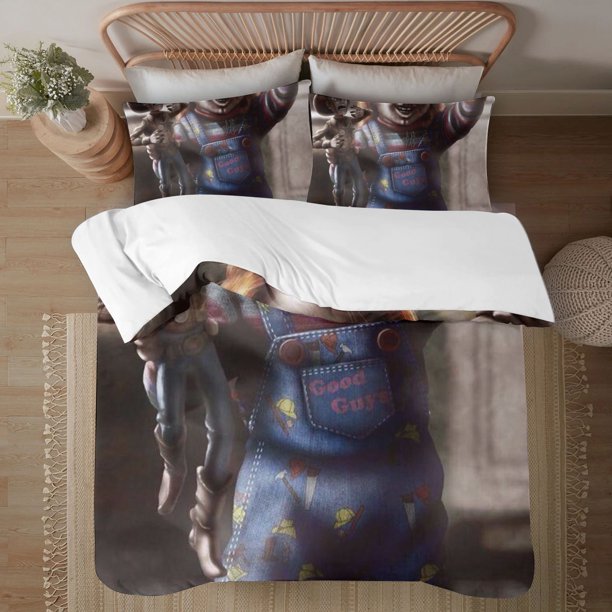 Halloween Chucky Soft 3D Printed Duvet Cover Bedding Set with Comforter Cover 3 Piece Set