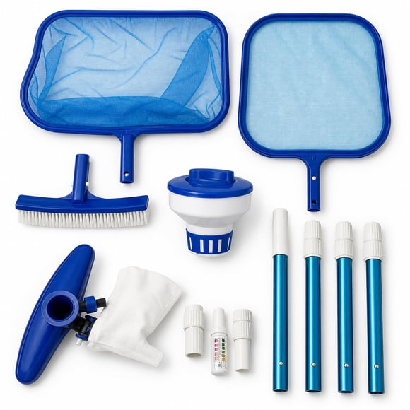 Kit de mantenimiento para alberca elevada FibroPool con pértiga telescópica
