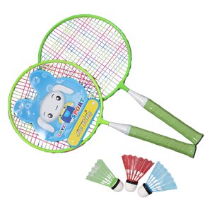 Magideal - Juego De Raquetas De Bádminton Para Niños, Juguete Deportivo, Volantes De Bádminton Portátiles Con Mango Suave Para Patio Trasero, Playa Y Césped Para Verde